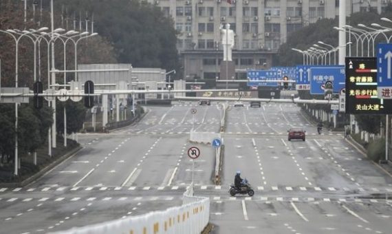 The empty streets of Wuhan during the lockdown<br><i style="color:#000000;"> GETTY IMAGES</i></br>